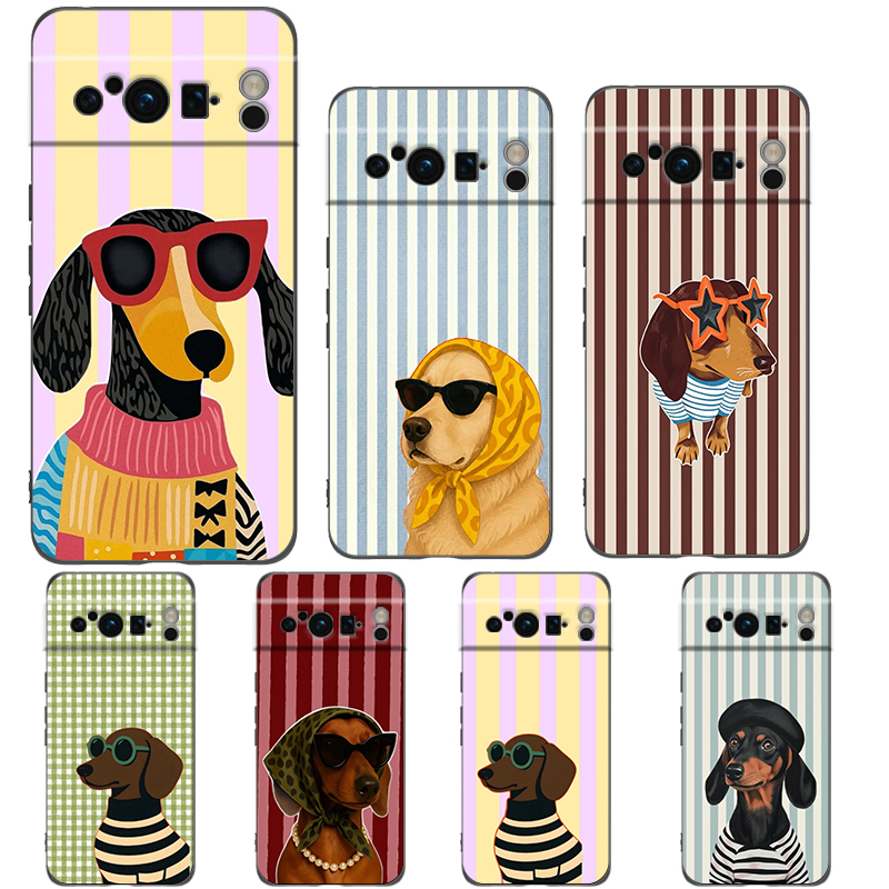 Google Pixel 9 - Artistic Dog Striped Art Luxury Phone