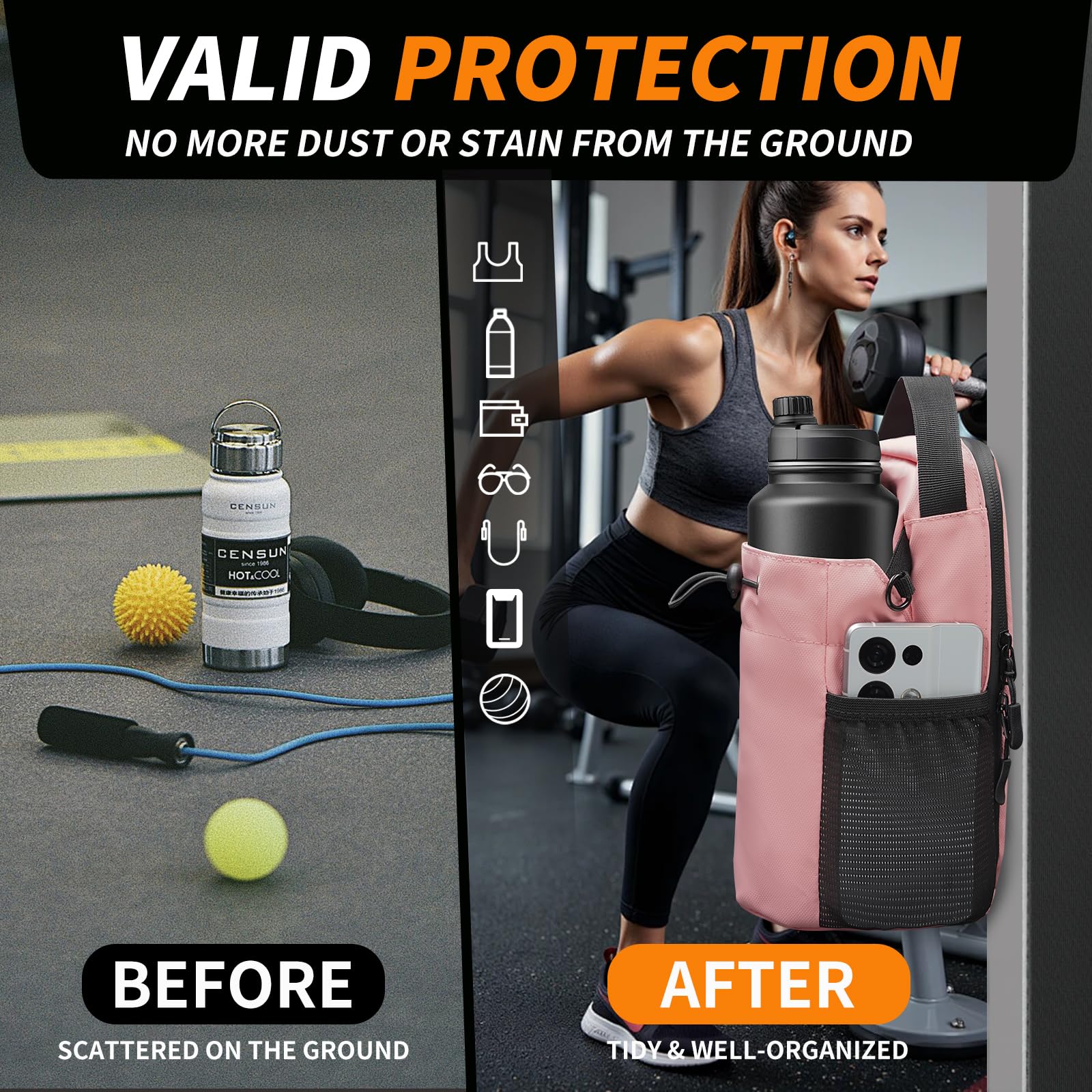 WOOJACK Magnetic Gym Bag for W - Rugged Sport Strap recension och pris