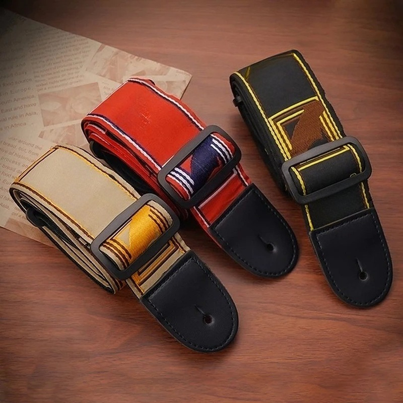 1pc Embroidery Guitar Strap Le - Leather Classic Strap recension och pris