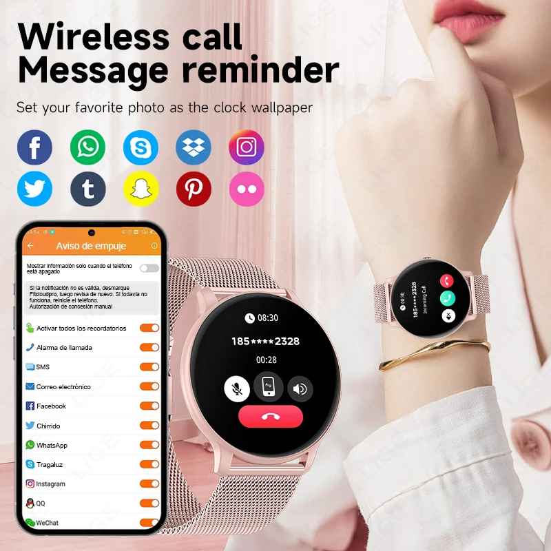 LIGE Bluetooth Call Smart Watc - Smartwatch Custom recension och pris
